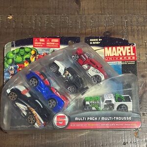 2010 5-pack Marvel Universe Maisto Die-Cast Car Set - Hulk, Thing Elektra Rhino